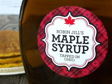 Custom Plaid Maple Syrup Labels, gifts for home-based maple sugarers – CanningCrafts