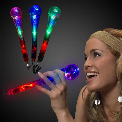 LED Light Up Clear Microphones | PartyGlowz.com