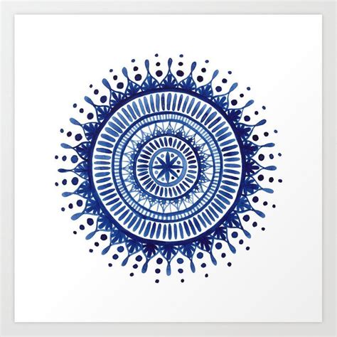 Mandala Watercolor Painting Art Print | Thêu thùa