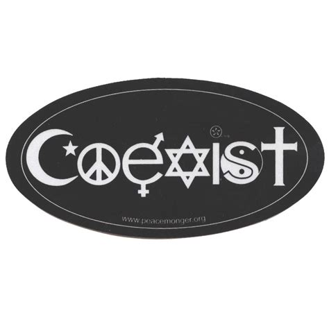 Coexist Symbols Original Reflective Oval Mini Bumper Sticker