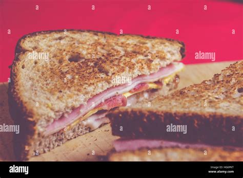 Photograph of a jam sandwich Stock Photo - Alamy