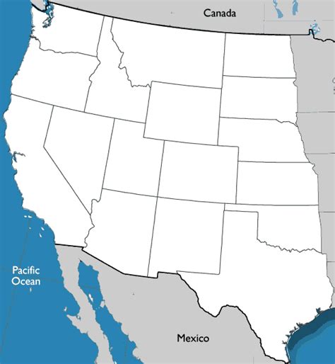 Map Western States of the United States Worksheet