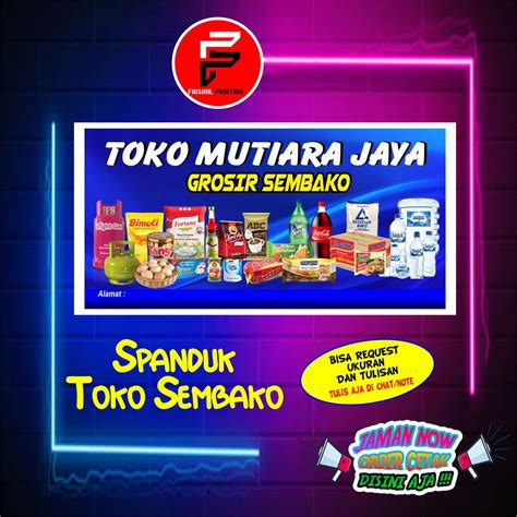 Spanduk Toko Sembako / Banner Warung Sembako / Spanduk Warung Sembako / Spanduk Custom Ukuran 2 ...