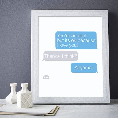 Personalised Text Message Print By That's Nice That | notonthehighstreet.com