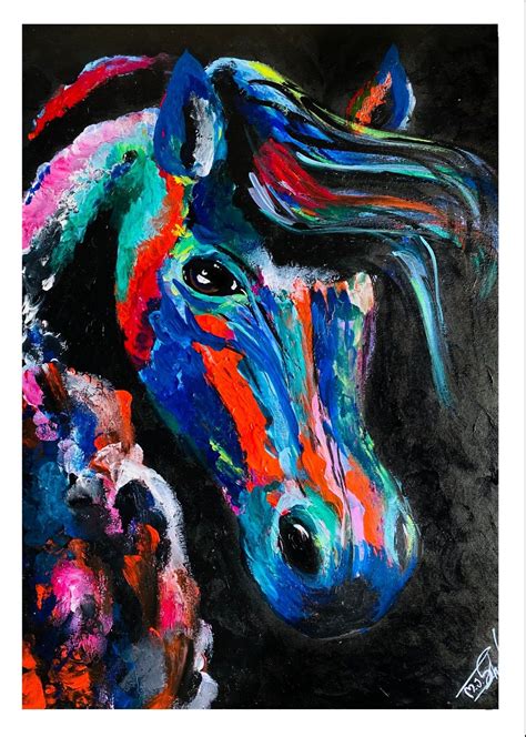 Black horse painting 🎨