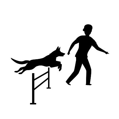 Agility Dog Training Silhouette Graphic Stock Illustration - Download ...