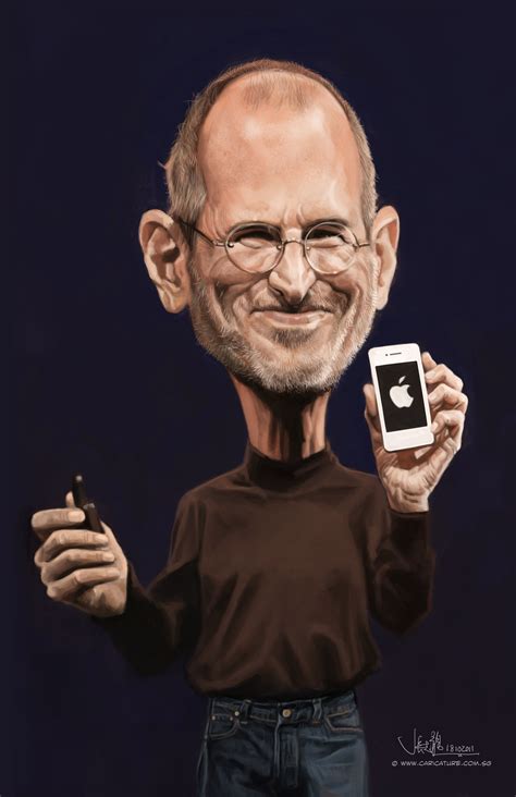 digital caricature of Steve Jobs, drawn in Photoshop CS4 with Wacom ...