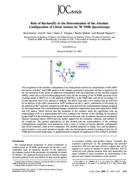 (PDF) Role of Barium(II) in the Determination of the Absolute Configuration of Chiral Amines by ...