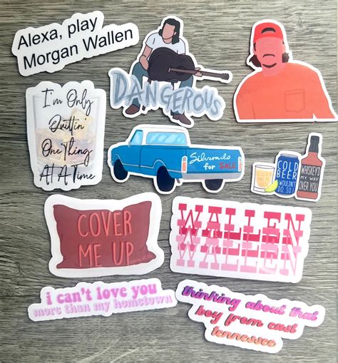 Morgan Wallen Vinyl Sticker Pack Laptop Stickers Gifts for - Etsy