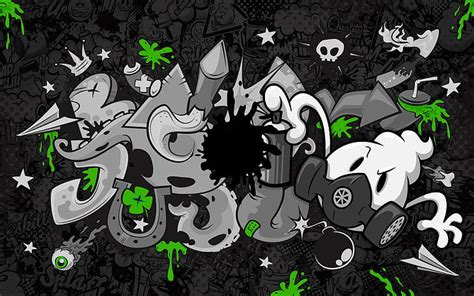 Graffiti Gas Mask Wallpaper