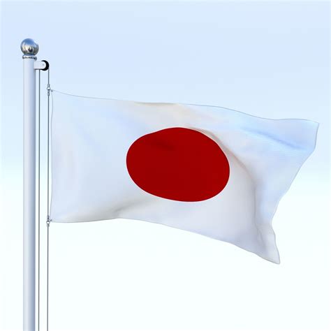 Animated Japan Flag 3D model | CGTrader