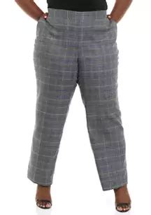 Kasper Plus Size Wide Leg Plaid Pants | belk