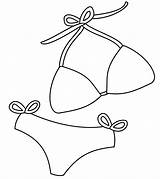 Clipart Bikini Coloring Swimsuit Suit Clip Pages Piece Badeanzug  sketch template