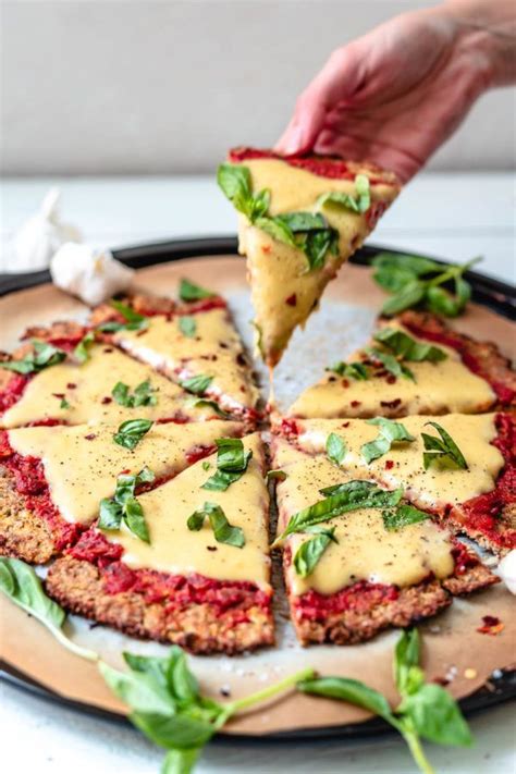 Vegan Cauliflower Pizza Crust Recipe | healthy + gluten-free | Two Spoons