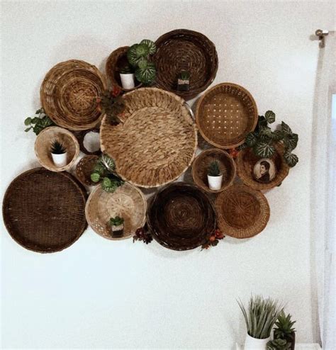 Basket Wall in 2024 | Baskets on wall, Basket wall decor, Basket gallery wall