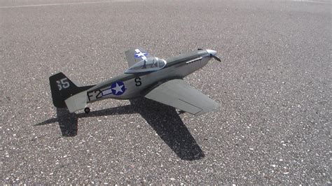 Guillows kit 402 P-51 Mustang RC conversion test flight - YouTube