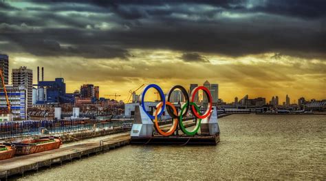 Olympic rings arriving by barge in london r, river, airport, city, r, olympic rings HD wallpaper ...