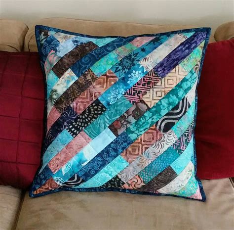 Navy Blue Patchwork Pillow Quilted Designer Pillow Cover 18 X | Etsy ...