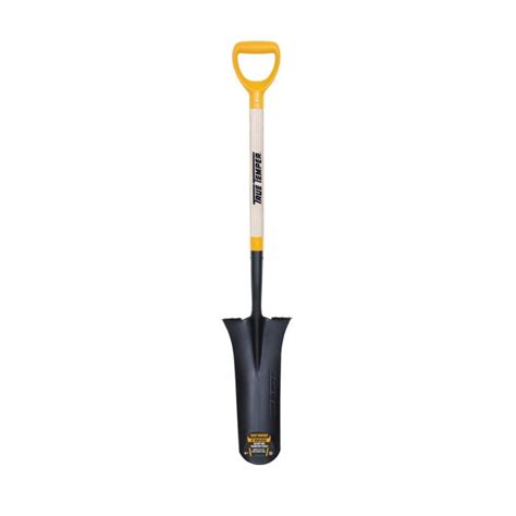 True Temper 2540700 16 in. Drain Trench Spade with 24 in. Hardwood D-Grip Handle and Comfort ...