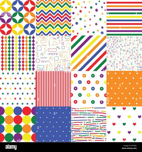 Colorful seamless patterns for baby style. Vector illustration for ...