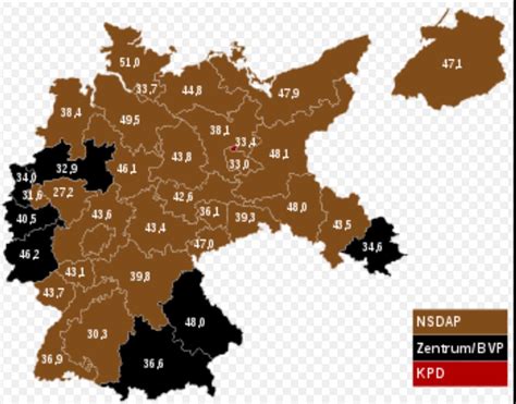 Map of the 1933 German elections : r/MapPorn