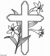 Cross And Flower coloring Page sketch template