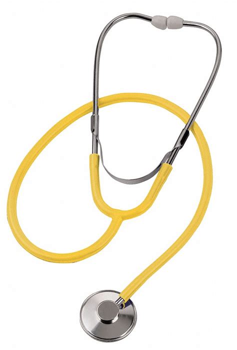 Nurse Stethoscope, Single Head, 30" Length, Adult, Yellow, Disposable ...