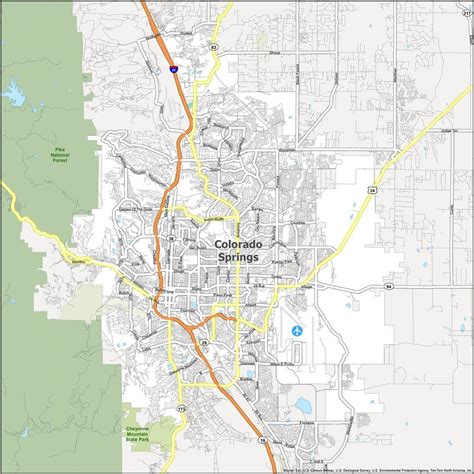 Colorado Springs Map [Colorado] - GIS Geography