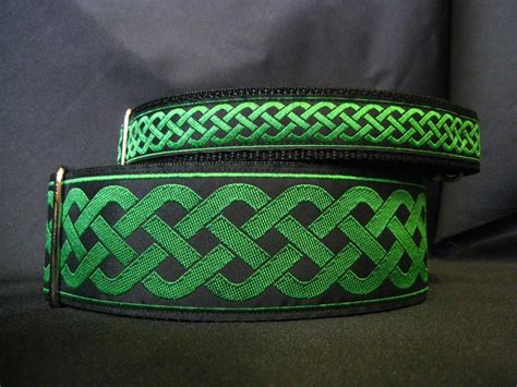 Celtic Knot Kelly Green 1, 1.5 or 2 Inch Irish Martingale Dog Collar - Free Custom Sizing ...