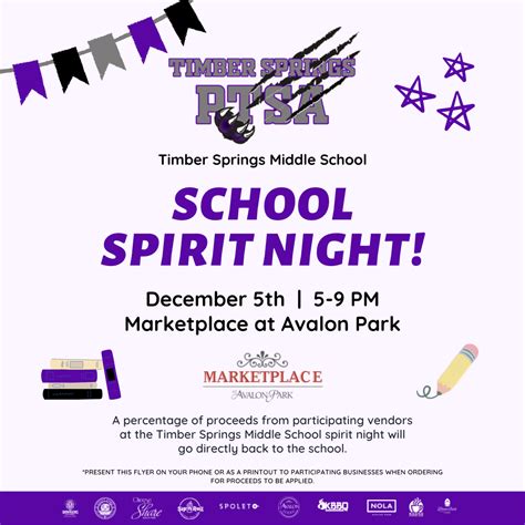 Timber Springs Middle School Spirit Night | Marketplace at Avalon Park