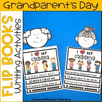 Grandparents Day Activities Writing Flip Books - Conversations in Literacy