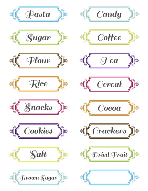 Printable Pantry Labels Free Templates