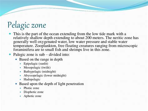 zonations of sea and ecological classification of marine biota