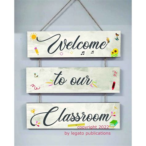 Welcome to our Classroom Hanging Wall Decor School Decor 30cm x 31cm ...