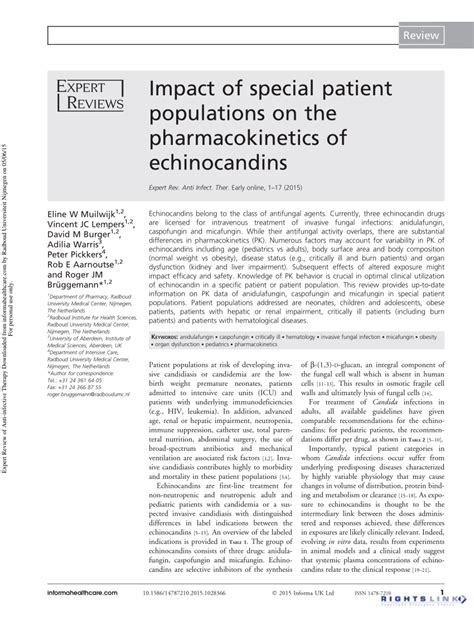 (PDF) Impact of special patient populations on the pharmacokinetics of ...