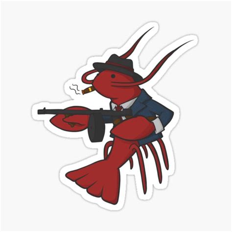 "Mobster Lobster" Sticker for Sale by Lostintrace | Redbubble