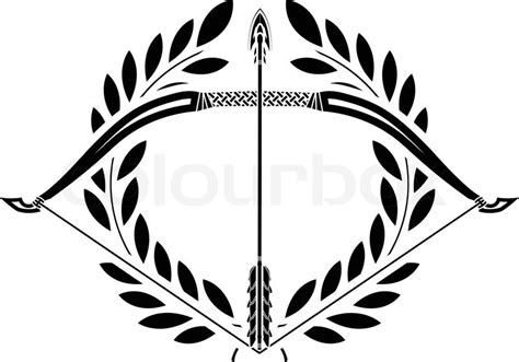 Bow and laurel wreath. stencil. vector ... | Stock vector | Colourbox