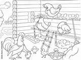 Chicken Coop Coloring Pages For Kids sketch template