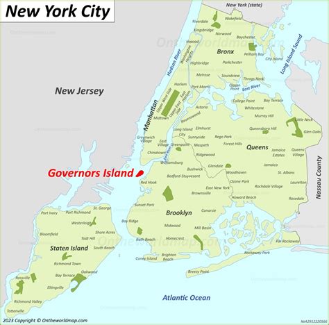 Governors Island Map - New York City - Ontheworldmap.com