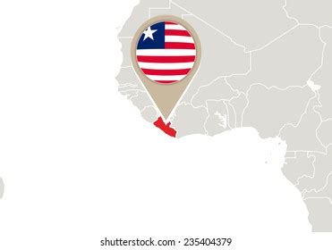 Africa Highlighted Liberia Map Flag Stock Vector (Royalty Free ...