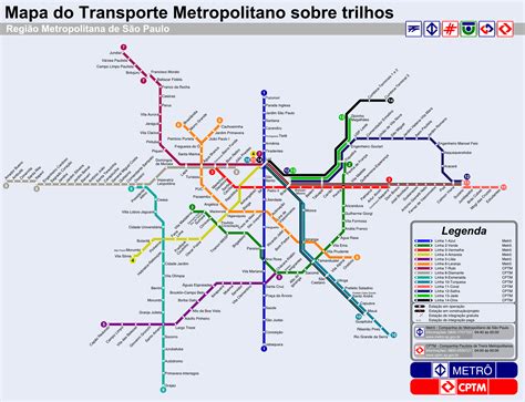 Sao Paulo (Brazil) Subway Map | Metro map, Map, Train map