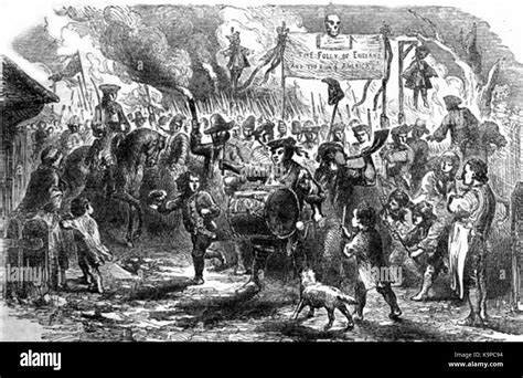 P45 THE STAMP ACT RIOTS AT BOSTON, IN AMERICA Stock Photo - Alamy