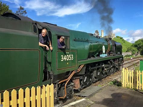 34053 Steam Locomotive Sir Keith Park at Corfe Castle Photograph by ...