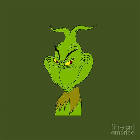 Wry Smile Grinch Drawing by Cornelia Novitasari - Fine Art America