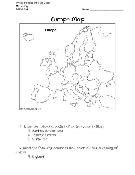 Europe Map Activity | Zip Code Map