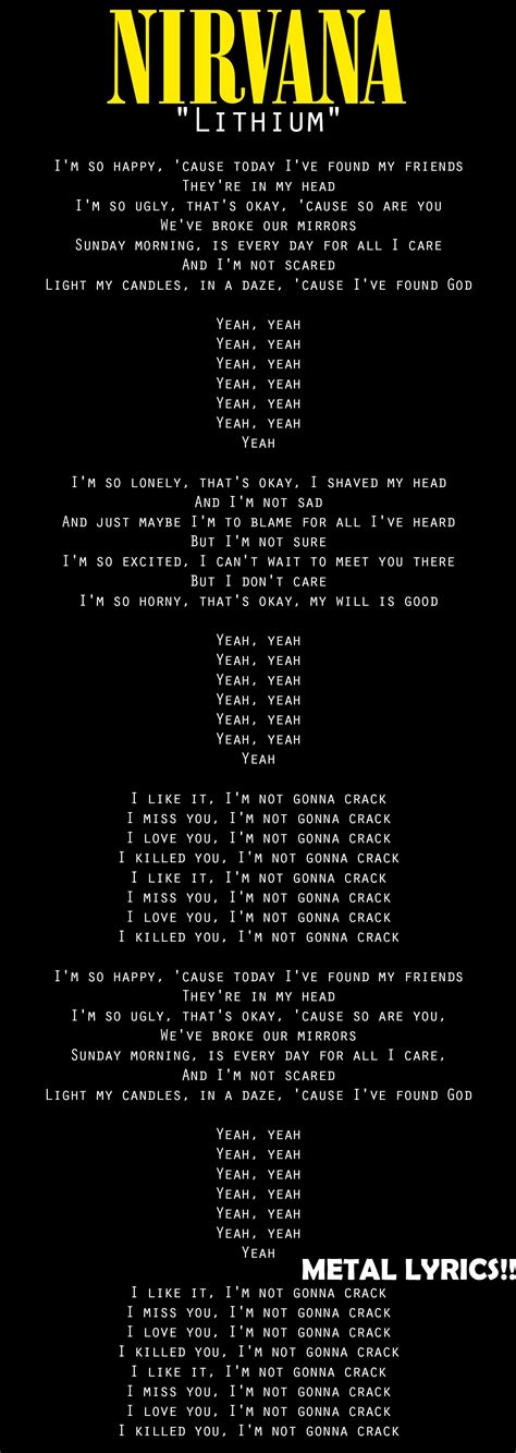 Lithium Nirvana Lyrics