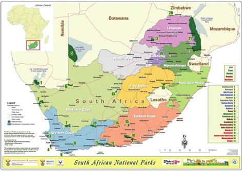 South Africa National Parks Map