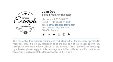 Elegant logo - Free email signature template