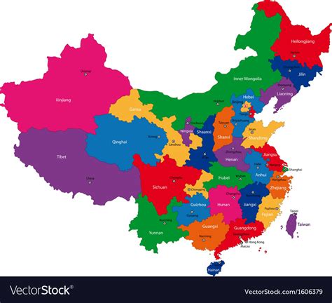 China map Royalty Free Vector Image - VectorStock