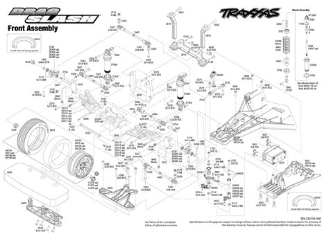 Traxxas Drag Slash Mustang Parts Explosion Front Assembly